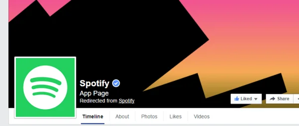 Facebook'ta markalar için global sayfalar ve yerelleştirme nedir ve nasıl yapılır? Spotify örnek görseli redirected TR page