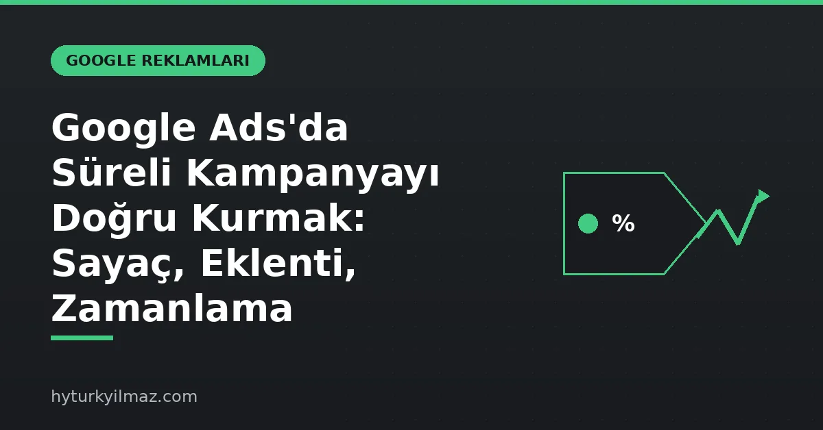 Google Ads'da Süreli Kampanyayı Doğru Kurmak: Sayaç, Eklenti, Zamanlama - kapak görseli
